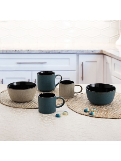 Cup Bidasoa Blue Moon Ceramic (25 cl) (Pack 12x)