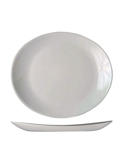 Plato Llano Arcoroc Restaurant 30 x 26 cm Blanco Vidrio (6 Unidades)
