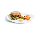 Plato Llano Arcoroc Restaurant 30 x 26 cm Blanco Vidrio (6 Unidades)