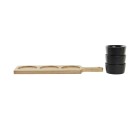 Bandeja de Aperitivos DKD Home Decor Negro Natural Acacia Gres 38 x 10 x 5,2 cm