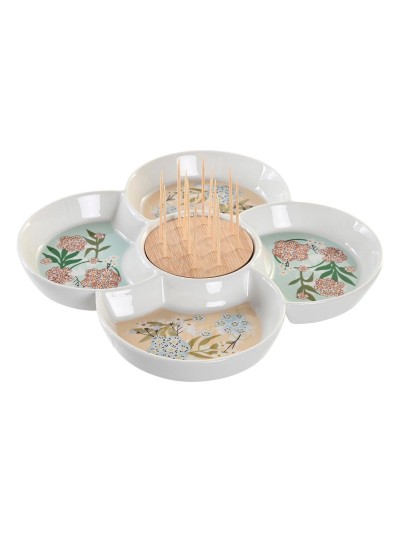 Plateau apéritif DKD Home Decor Vert 22 x 22 x 3 cm Grès