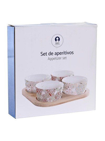 Plateau apéritif DKD Home Decor 19,7 x 19,7 x 1 cm Vert Grès