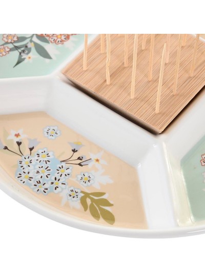 Bandeja de Aperitivos DKD Home Decor 23,5 x 23,5 x 3 cm Verde Gres