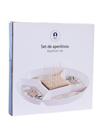 Bandeja de Aperitivos DKD Home Decor 23,5 x 23,5 x 3 cm Verde Gres