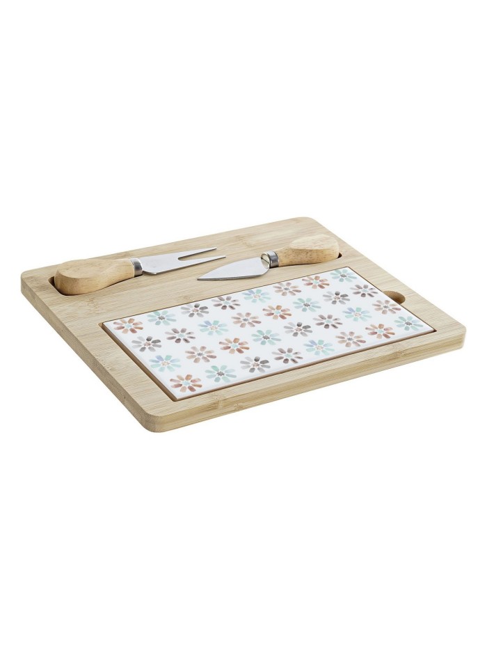 Snack tray DKD Home Decor 24,5 x 20 x 1,2 cm Multicolour Stoneware