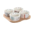 Bandeja de Aperitivos DKD Home Decor 19,7 x 19,7 x 1 cm Multicolor Gres