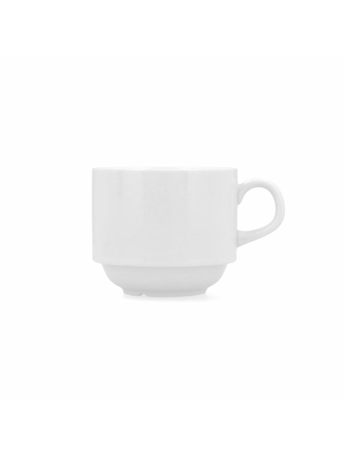 Teacup Bidasoa Glacial White Ceramic 250 ml (6 Units) (Pack 6x)