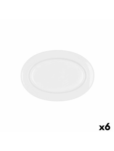 Plat à Gratin Bidasoa Glacial Céramique Blanc (26 x 18 cm) (Pak 6x)
