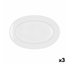 Serving Platter Bidasoa Glacial Ceramic White (32 x 22 cm) (Pack 3x)