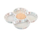 Snack tray DKD Home Decor Multicolour 22 x 22 x 3 cm Stoneware