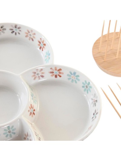 Plateau apéritif DKD Home Decor Multicouleur 22 x 22 x 3 cm Grès