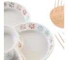 Snack tray DKD Home Decor Multicolour 22 x 22 x 3 cm Stoneware