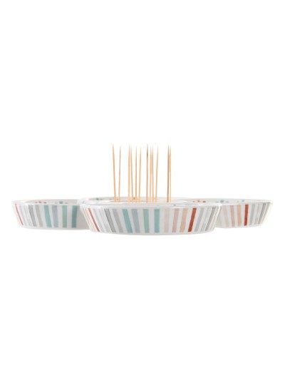Snack tray DKD Home Decor Multicolour 22 x 22 x 3 cm Stoneware