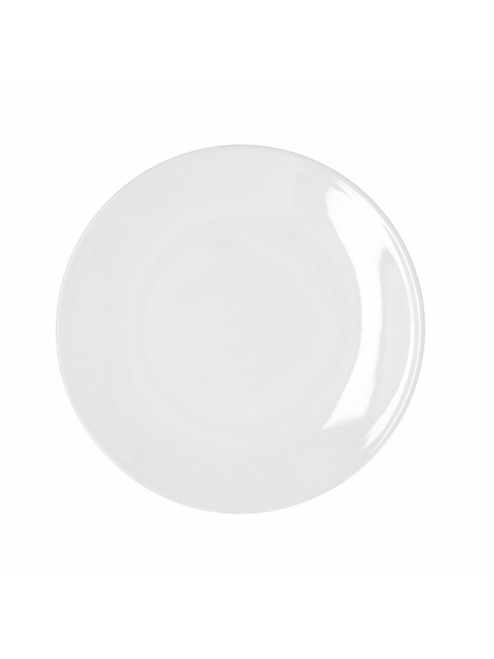 Flat Plate Bidasoa Glacial Coupe White Ceramic 25 cm (6 Units) (Pack 6x)