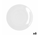 Flat Plate Bidasoa Glacial Coupe White Ceramic 25 cm (6 Units) (Pack 6x)