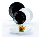 Vajilla Luminarc 1900 Blanco/Negro Vidrio 18 Piezas