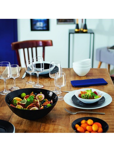 Tableware Luminarc 1900 White/Black Glass 18 Pieces