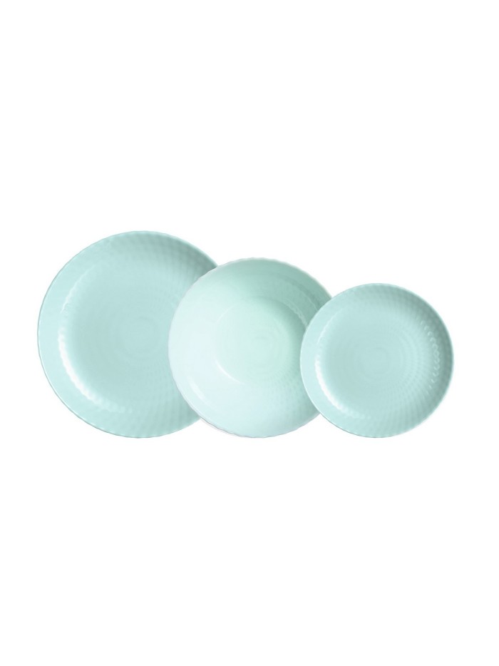 Assiettes Luminarc Pampille Turquesa Turquoise verre 18 Pièces