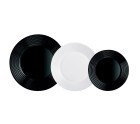 Assiettes Luminarc 1900 Blanc/Noir verre 18 Pièces