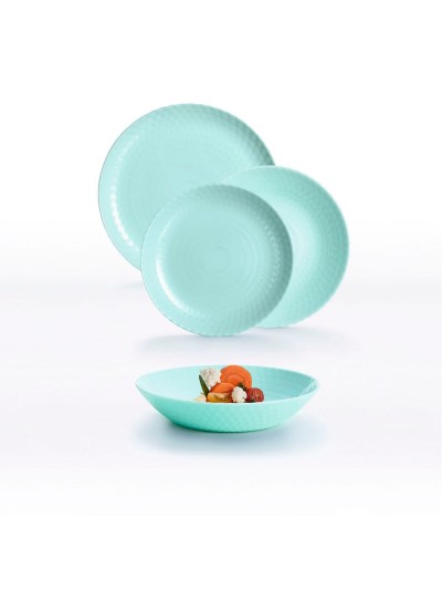 Assiettes Luminarc Pampille Turquesa Turquoise verre 18 Pièces
