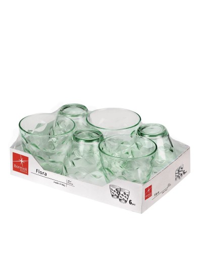 Set de Vasos Bormioli Rocco Flora Verde Vidrio 260 ml