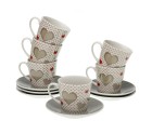 Juego de Tazas con Platos Versa Sweet Porcelana 9 x 14 x 14 cm 10,5 x 8 x 6 cm 14 x 14 x 2 cm