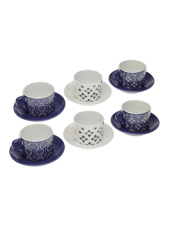 Juego de Tazas con Platos Versa Regina Cerámica 8,6 x 6,4 x 9,2 cm