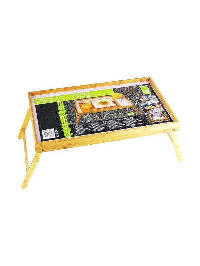 Folding Tray for Bed Wood White (50 x 30 x 22 cm)