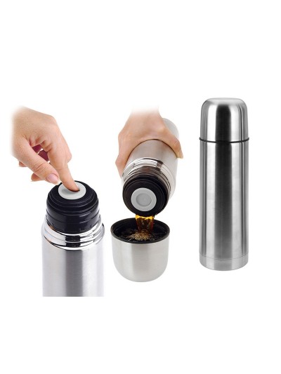 Thermos with Dispenser Stopper Excellent Houseware Stainless steel (0,75 L)
