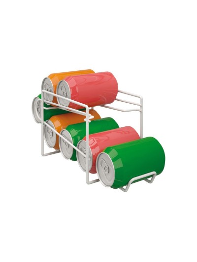 Fridge Organiser Metaltex White Aluminium 14 x 33 x 15 cm (6 Pieces)