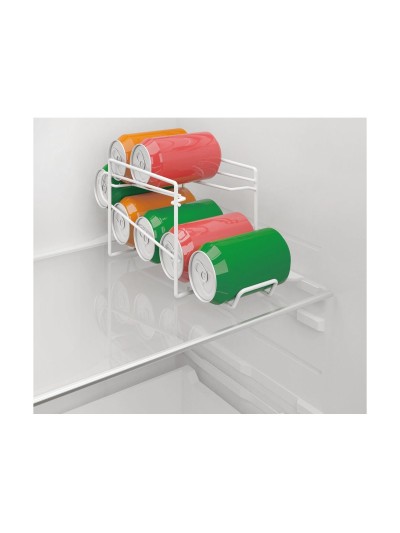 Fridge Organiser Metaltex White Aluminium 14 x 33 x 15 cm (6 Pieces)