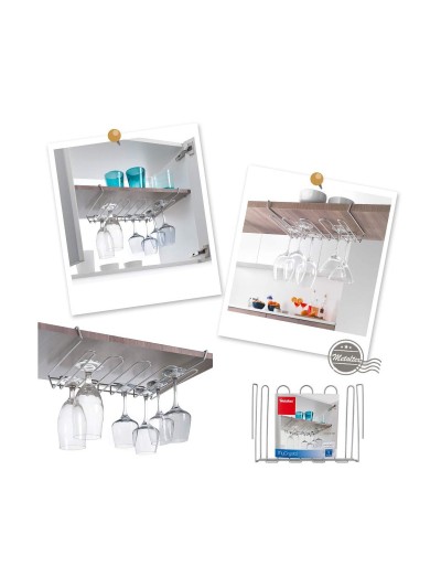 Glass Stand Metaltex My-crystal 38 x 26 x 7 cm Metal Up to 12 glasses approx. with a stand of 7cm max. diameter