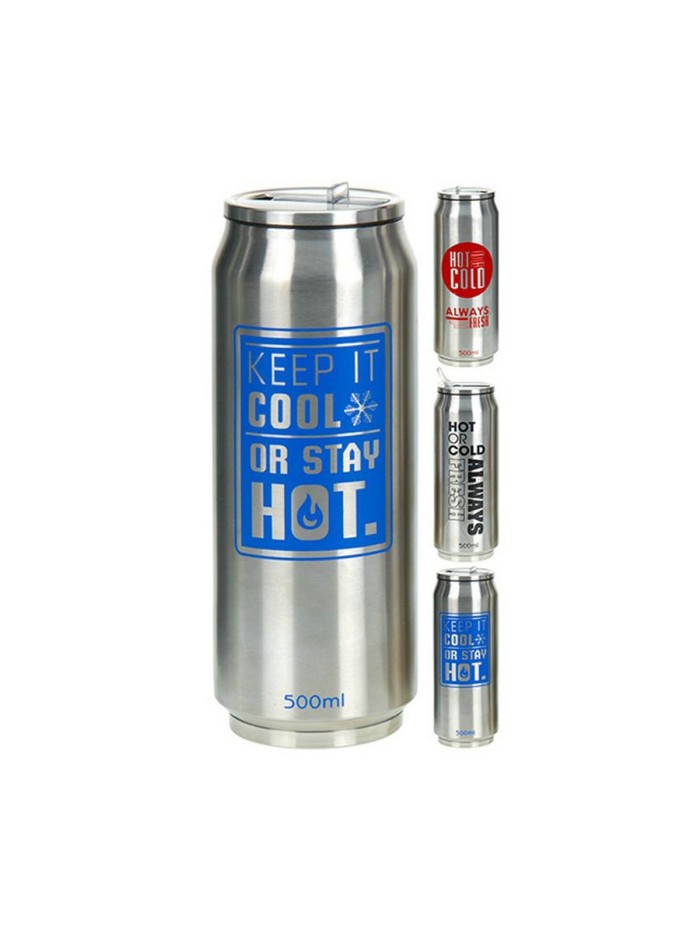 Travel thermos flask Metaltex Nozzle Stainless steel Can Multicolour 500 ml