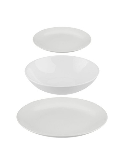 Assiettes Secret de Gourmet Blanc Céramique 18 Pièces
