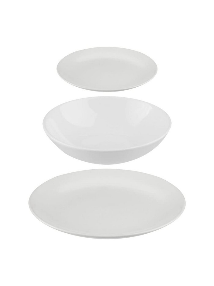 Assiettes Secret de Gourmet Blanc Céramique 18 Pièces