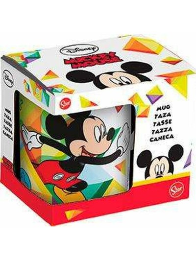 Taza Mug Mickey Mouse Happy smiles Azul Rojo Cerámica 350 ml