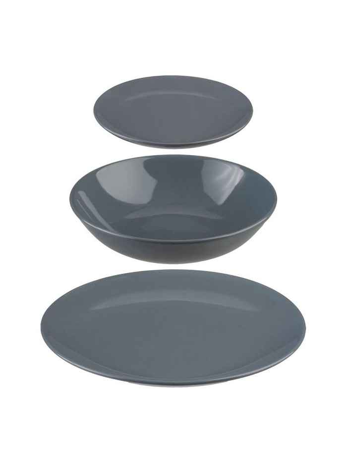 Tableware Secret de Gourmet Grey Ceramic 18 Pieces