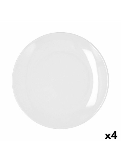 Flat plate Bidasoa Glacial Coupe Ceramic White (27 cm) (Pack 4x)