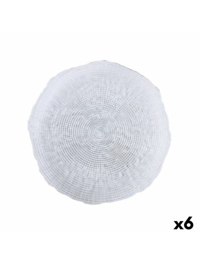 Flat plate Quid Boreal Transparent Glass Ø 28 cm (6 Units) (Pack 6x)