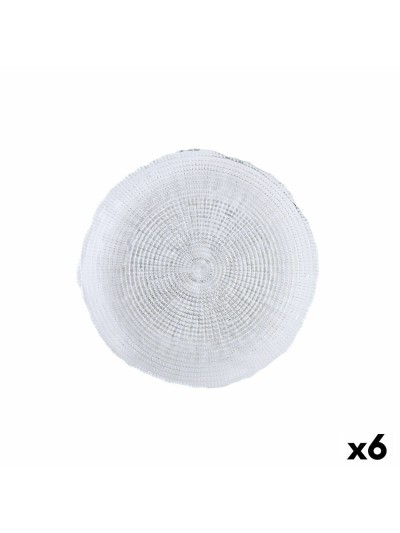 Flat plate Quid Boreal Transparent Glass (Ø 21 cm) (Pack 6x)