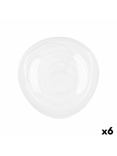 Plato Llano Quid Boreal Blanco Vidrio Ø 30 cm (6 Unidades) (Pack 6x)