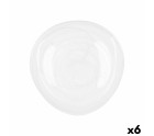 Flat plate Quid Boreal White Glass Ø 30 cm (6 Units) (Pack 6x)