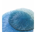 Plato Llano Quid Mar de Viento Turquesa Vidrio (Ø 32 cm) (Pack 6x)