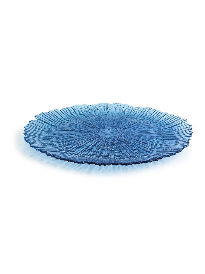 Plato Llano Quid Mar de Viento Azul Vidrio (Ø 32 cm) (Pack 6x)