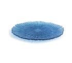 Plato Llano Quid Mar de Viento Azul Vidrio (Ø 32 cm) (Pack 6x)