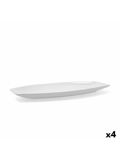 Fuente de Cocina Quid Gastro Cerámica Blanco (40 x 17,5 x 3,5 cm) (Pack 4x)