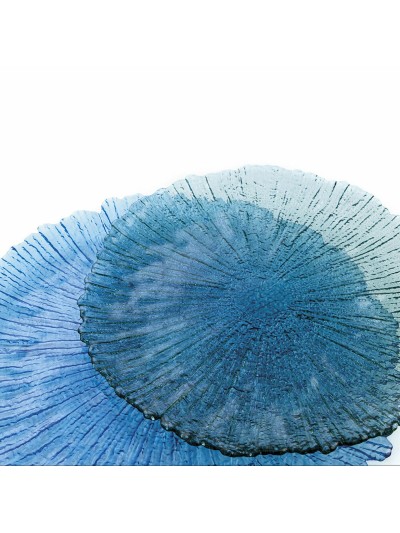 Plato Llano Quid Mar de Viento Azul Vidrio (Ø 32 cm) (Pack 6x)