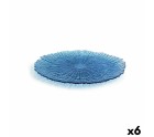 Flat plate Quid Mar de Viento Blue Glass (Ø 28 cm) (Pack 6x)