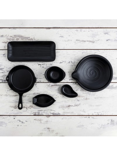 Plateau apéritif Quid A'bordo Noir Plastique Ø 28 cm (12 Unités) (Pack 12x)