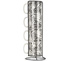 Juego de 4 Tazas Mug Secret de Gourmet Con soporte Porcelana